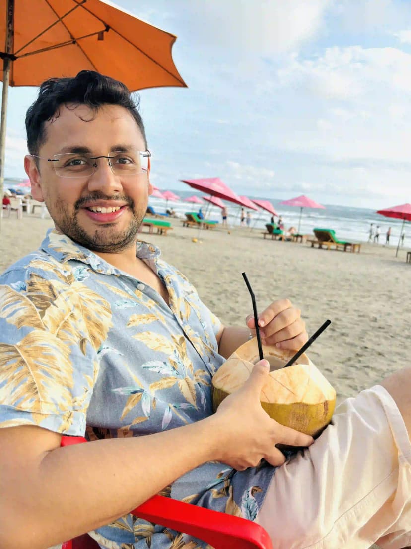 Coconut water at Seminyak beach